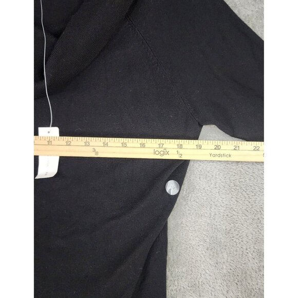 New York and Company Sweater Womens Large Black Cowl Neck Long Sleeve Y2K Top - Picture 4 of 11